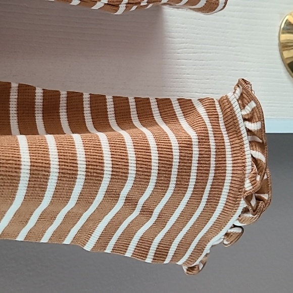 CROFT & BARROW WOMENS BROWN AND WHITE PLUS SIZE STRIPED LONG SLEEVE TOP SIZE XXL - Picture 8 of 12